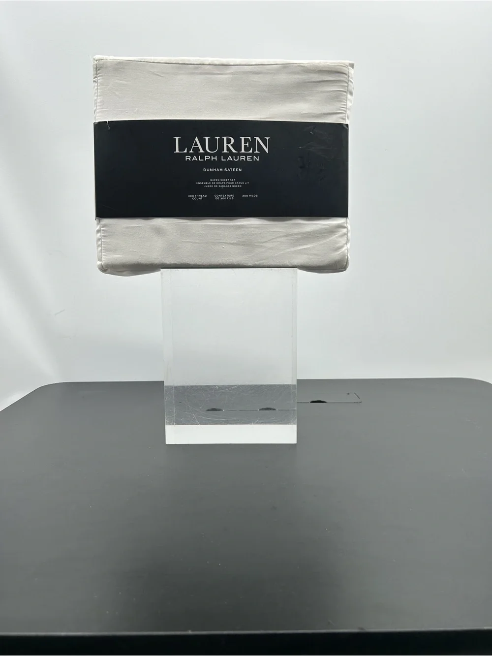 Lauren Ralph Lauren soft white 4 pcs QUEEN sheets set Dunham Sateen 100%COTTON